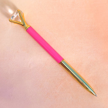 Cute Pen - Big Diamond Gold & Hot Pink